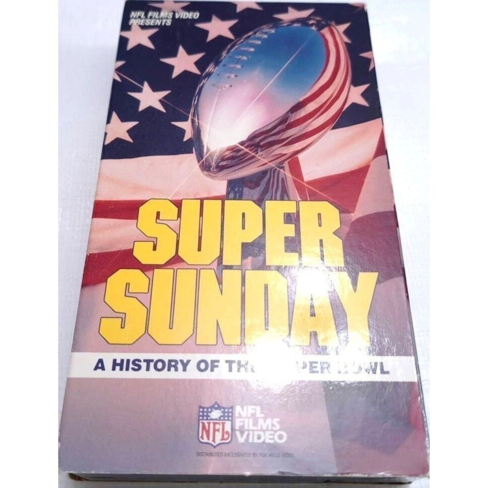 NFL Films Super Sunday A History of the Super Bowl VHS OS Blue Vintage 1998 Tape